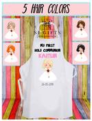 Personalised Communion Girls Apron -Short Hair