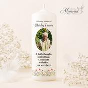 Personalised Wild Flowers Photo Memorial Candle image