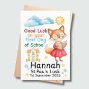 Personalised First Day of School Card – Fox Design