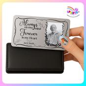 Personalised Aluminium Memorial Card – Metal Wallet Card - Always on my mind
