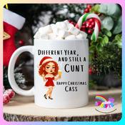 Different Year Still a Cunt Christmas Red Hair Mug