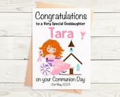 Wheelchair Princess Communion Girl Card