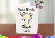 Giraffe Birthday Card image