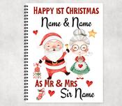 Happy First Christmas Mr &amp; Mrs a4 Notebook - Mr &amp; Mrs Claus