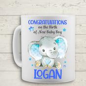 New Baby Boy Elephant White Mug image