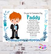 Boys Communion A4 Unframed Print -  Black Suit image