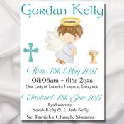 Boys Christening A4 Print image