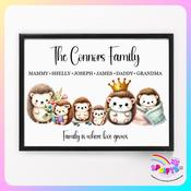 Hedgehog Custom Family Print