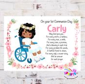 Girl in a wheelchair Communion a4 Unframed Print image