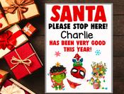 Santa Please Stop Here Super Hero design