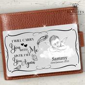 Memorial Personalised Angel - Aluminium Wallet Card - I will carry you wi