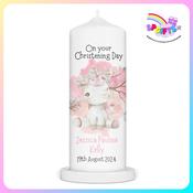 Personalised Girls Christening Candle - Unicorn image