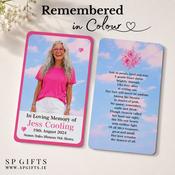 Remembered in Colour™ Pink Memorial Wallet Cards Ireland image