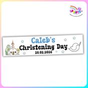 Personalised Christening Banner for Boys – Custom Name &amp; Date | Ireland