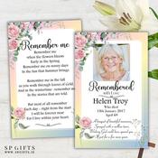 Wallet Memorial Cards Ireland -Delicate Pink Roses image