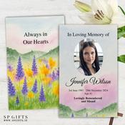 Personalised Memorial Wallet Cards - The Serenity Meadow Design