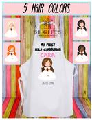 Personalised Communion Girls Apron -Long Hair