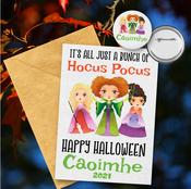 Its Just a Bunch of Hocus Pocus Card &amp; Badge image