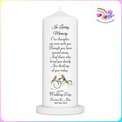 Personalised Wedding Memorial Candle – Love Birds Design
