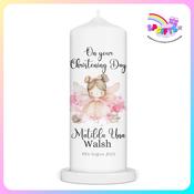 Personalised Girls Christening Candle - Fairy