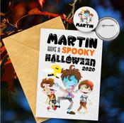 Spooky Zombie B Card &amp; Badge