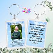 Memorial Photo Keyring - Blue Clud Design