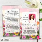Personalised Memorial Wallet Cards - The Ever Blossom Design