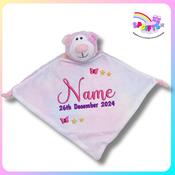 New Baby Comforter Personalised – Pastel Rainbow Bear