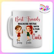 Best Friends Mug – Short Brown Hair &amp; Red Hair | Funny Rude Mug Ireland