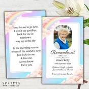 Personalised Memorial Wallet Card – Rainbow Promise Design