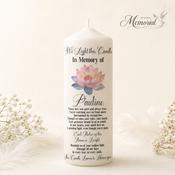 Personalised Lotus Flower Memorial Candle image
