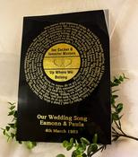 Metallic Gold Foil - Song Lyrics Record Style Print - Black Plike Paper