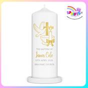 Personalised  Christening Candle - The Sacred Glow Design