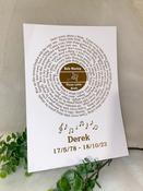 Metallic Gold Foil - Song Lyrics Record Style Print