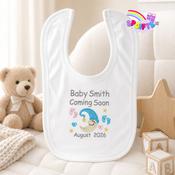 Personalised White Baby Bib Ireland – Custom Embroidered Name Bib image
