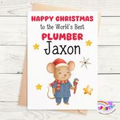 Personalised Plumber Christmas Card – World’s Best Plumber Design