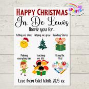 Christmas Thank you Teacher a4 Print - Thank you Teacher Gifts image