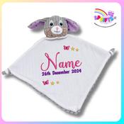 Personalised Sensory Bunny Blankie – Pink