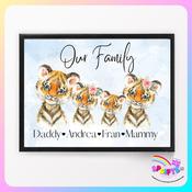 Custom Family Tiger A4 print
