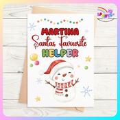 Personalised Santa’s Favourite Class Helper Christmas Card image