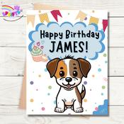 Jack Russell Birthday Card - Blues image