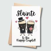 Sláinte Pints to the Happy Couple Wedding Card