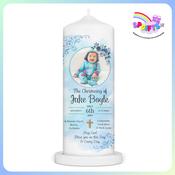 Blue Delica Photo Christening Candle image