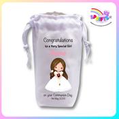 Personalised Communion Candle Bag – Girl with Long Hair Design