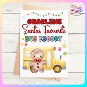 Personalised Santa’s Favourite Bus Escort Christmas Card