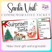 Personalised Santa Visit Ticket Keepsake