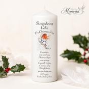 Personalised Robin Remembrance Christmas Candle image