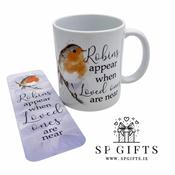 Robins Appear When Loved ones are near Mug &amp; Bookmark image