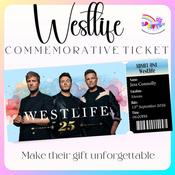 Personalised Westlife Concert Ticket Keepsake | 25 Tour | 3Arena 2026