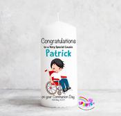Boy in Wheelchair Communion Candle